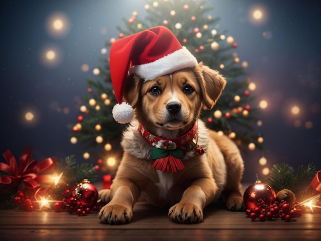 fondo de perro de navidad