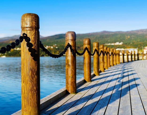 Fondo de perspectiva de muelle de Noruega horizontal