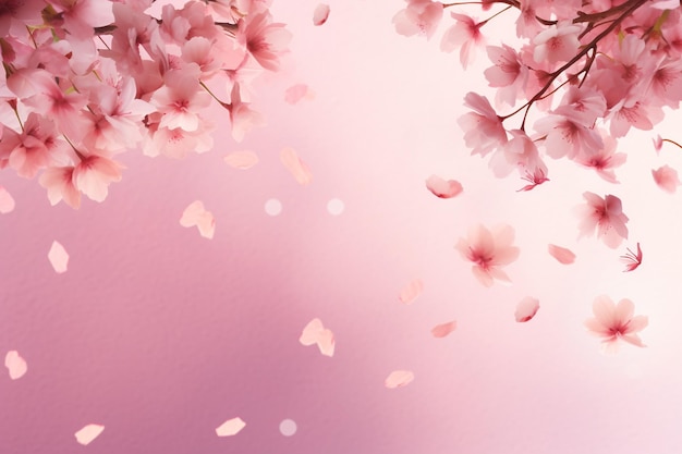 El fondo de los pétalos de sakura rosados que caen