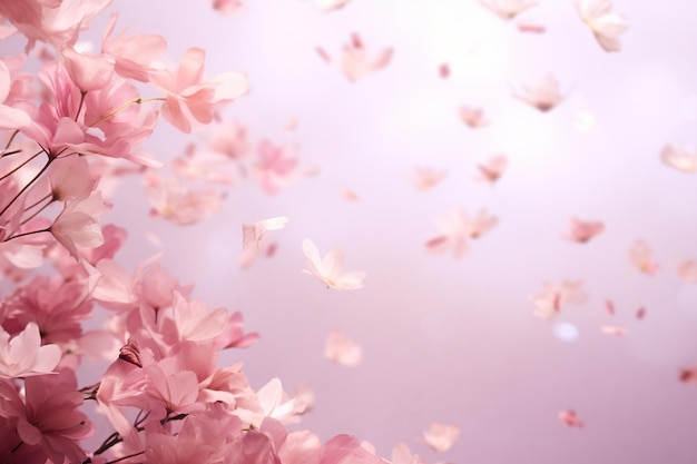 El fondo de los pétalos de sakura rosados que caen