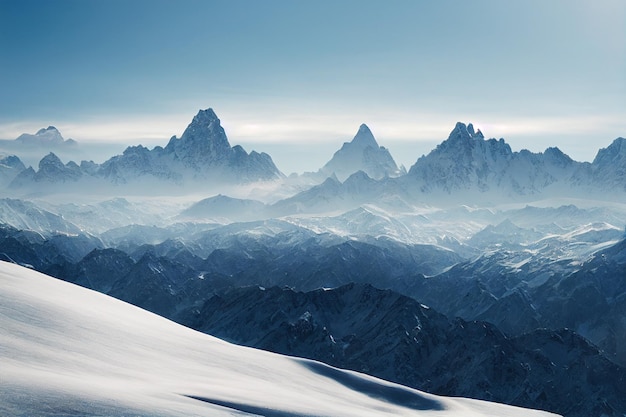 Fondo de picos nevados