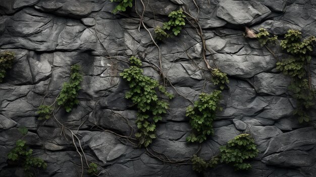 Fondo de piedra con hojas