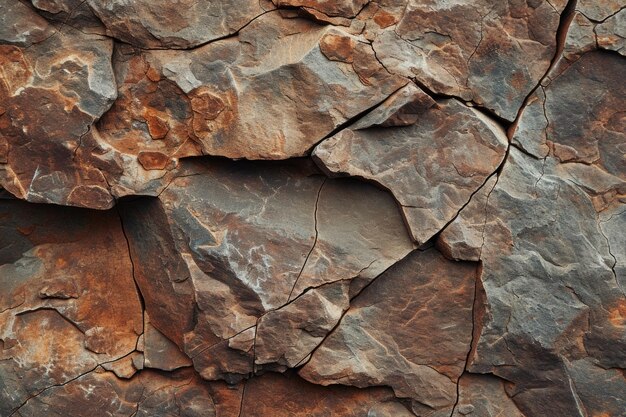 Fondo de piedra marrón roja agrietada con espacio de diseño