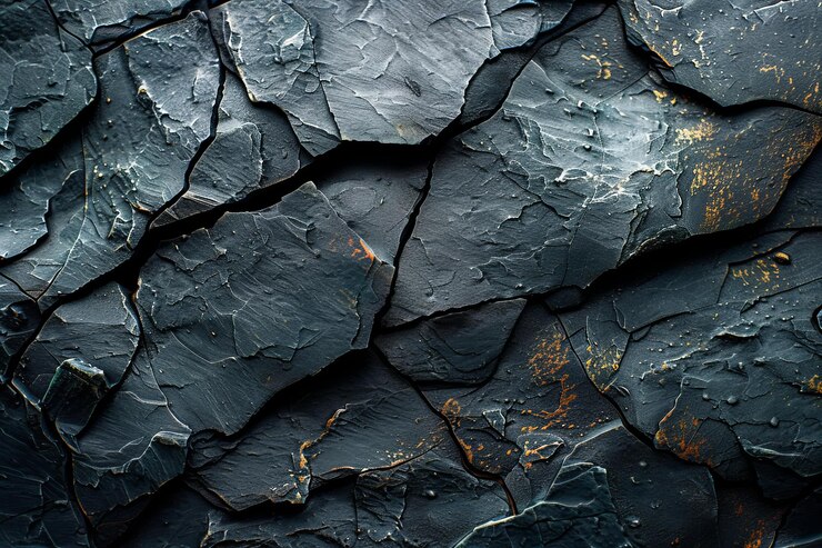 Con un fondo de piedra negra con una textura rayada de alta calidad y alta resolución