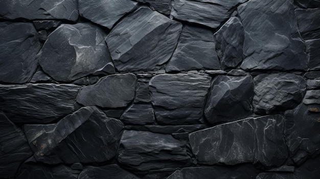 Fondo de piedra pizarra negra con textura suave y elegante IA generativa