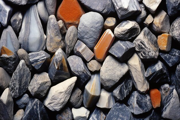 El fondo de piedras coloridas Un primer plano de guijarros de piedra