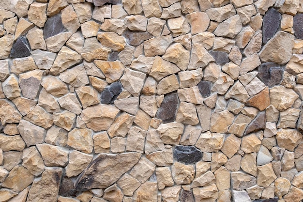 Fondo de piedras grandes Textura abstracta de la pared Piedra gruesa beige y gris Cantería