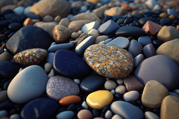 Fondo de piedras de mar Ilustración IA generativa