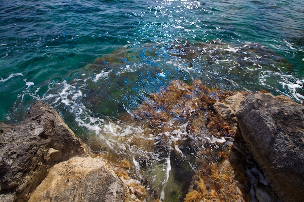 Fondo de piedras de mar