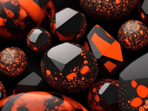 Fondo de piedras naranjas y negras