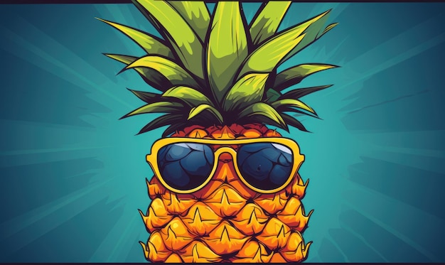 Fondo de piña para la publicidad en las redes sociales Fruta jugosa para una nutrición saludable Generative Ai