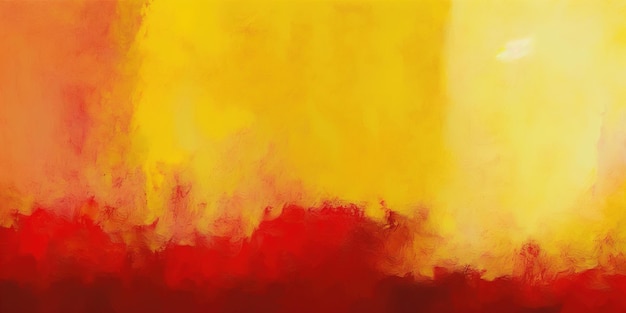 Fondo de pintura abstracta en amarillo y rojo