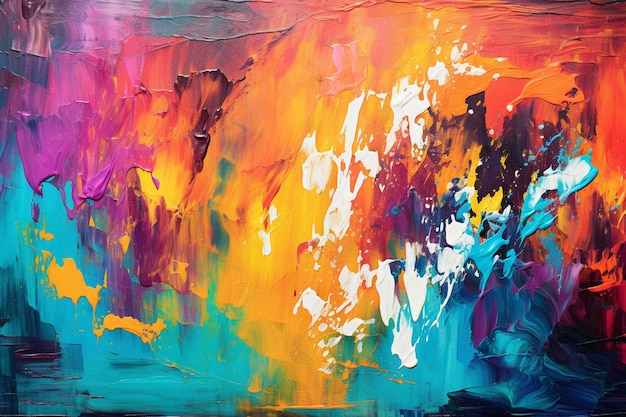 Un fondo de pintura al óleo colorido con un fondo colorido y la palabra arte en él