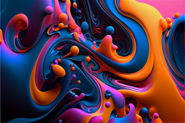 Fondo de pintura arremolinada de colores abstractos en una textura de fusión líquida