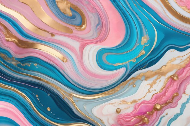 Fondo de pintura de mármol azul y rosa colorido abstracto
