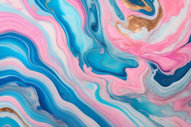 Fondo de pintura de mármol azul y rosa colorido abstracto