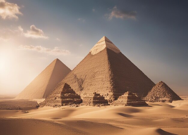 Foto un fondo de las pirámides de egipto