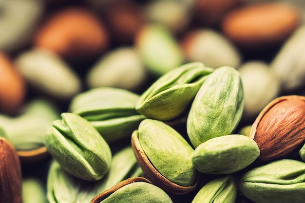 Fondo de pistachos El pistacho es una proteína vegetariana saludable comida nutritiva generativa ai