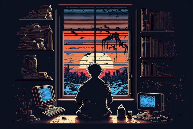 Fondo de pixel art