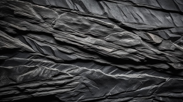 Fondo de pizarra negro gris oscuro Textura de piedra negra Fondo de pizarra IA generativa