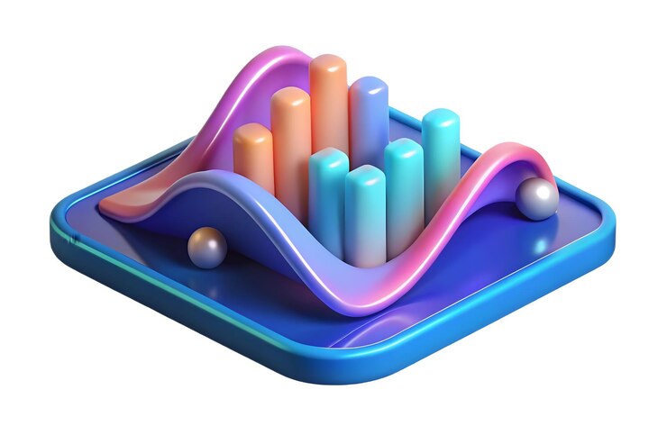 Foto fondo plano brillante con formas de onda abstractas y concepto de datos digitales como un fondo brillante