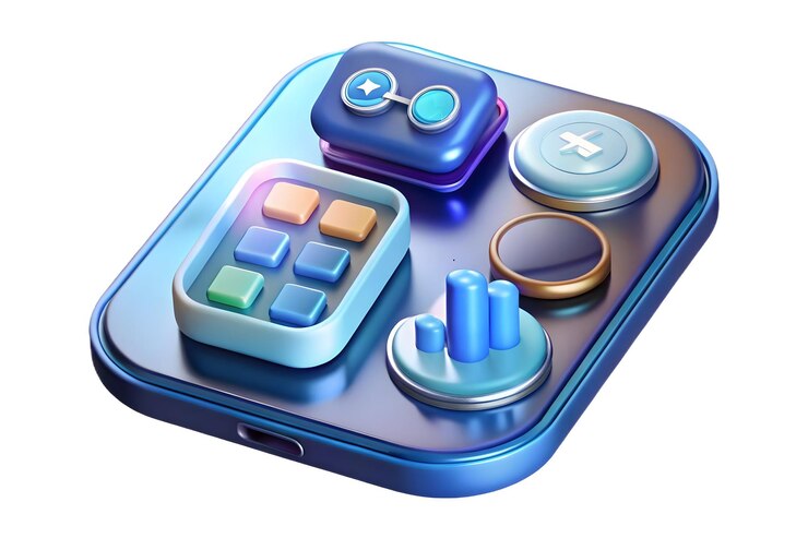 Foto fondo plano brillante con interfaz de aplicación de salud digital para el concepto de gestión de la diabetes como un futuro