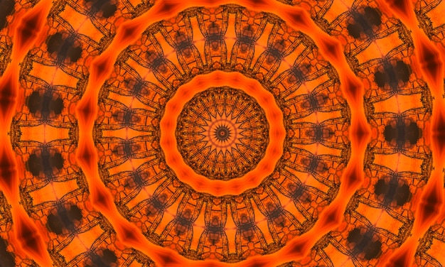 Fondo de plano naranja arquitectónico. Caleidoscopio naranja, Ilustración moderna.