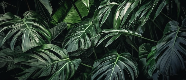 Fondo de plantas tropicales con hojas verdes