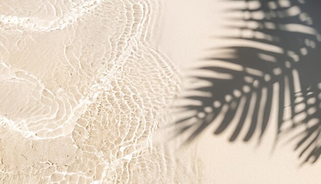 Foto fondo de playa de arena blanca abstracta luces del sol en la superficie del agua hermoso fondo abstracto