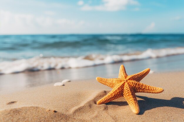 Fondo de la playa con estrellas de mar