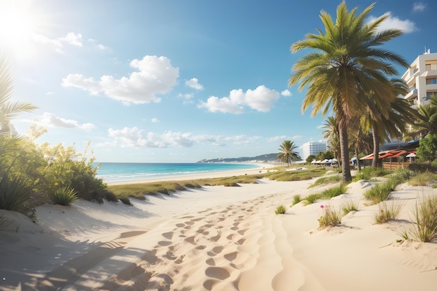 Fondo de playa soleada