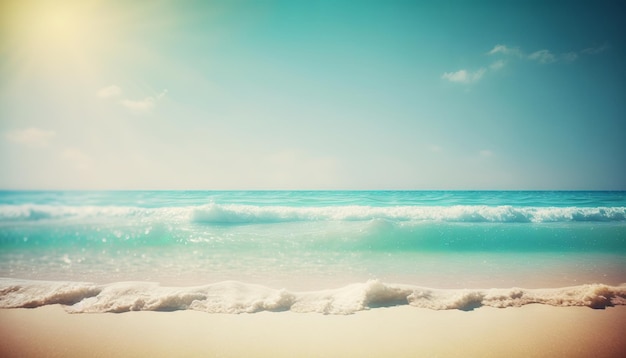 Fondo de playa de vacaciones de verano como fondo de ensueño etéreo suave Generativo ai