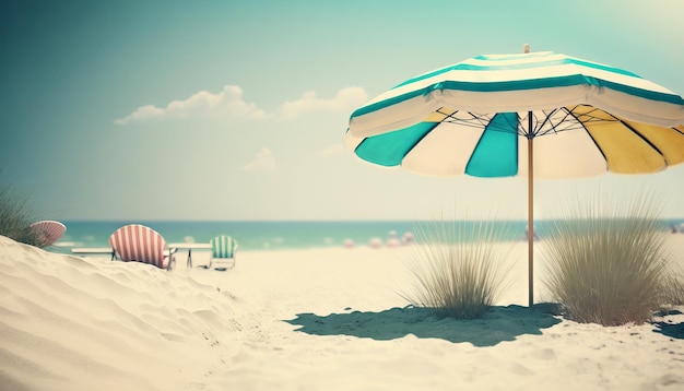 Fondo de playa de vacaciones de verano como fondo de ensueño etéreo suave Generativo ai