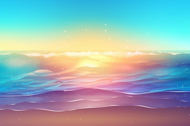Fondo de playa de vacaciones de verano como fondo de ensueño etéreo suave Generativo ai