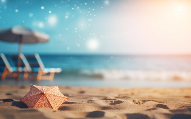 Fondo de playa de verano rodado en estilo bokeh