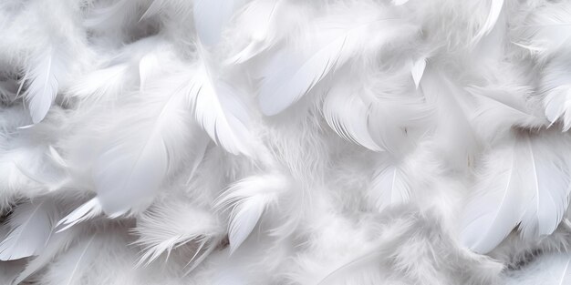 El fondo de plumas blancas de primer plano creado con tecnología generativa de AI