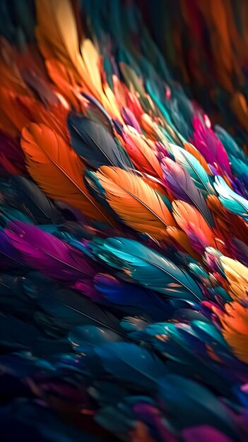 Fondo de plumas de color textural generativo ai