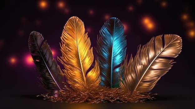 Foto fondo de plumas de colores