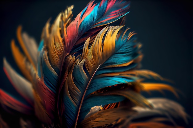 Fondo de plumas multicolores