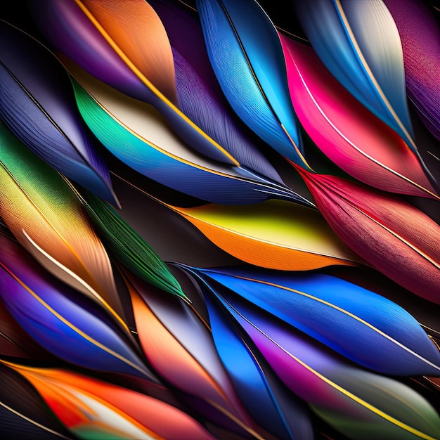 El fondo de las plumas multicolores