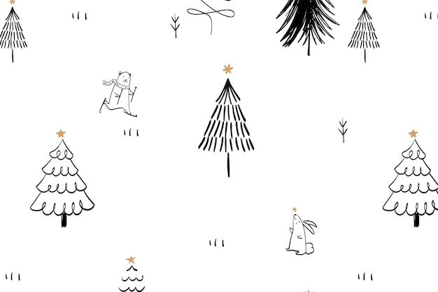 El fondo png del dibujo navideño del oso polar es un patrón animal de colores.