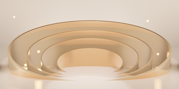 Fondo podio anillo etapa palet círculo curvo pantalla curva 3D ilustración