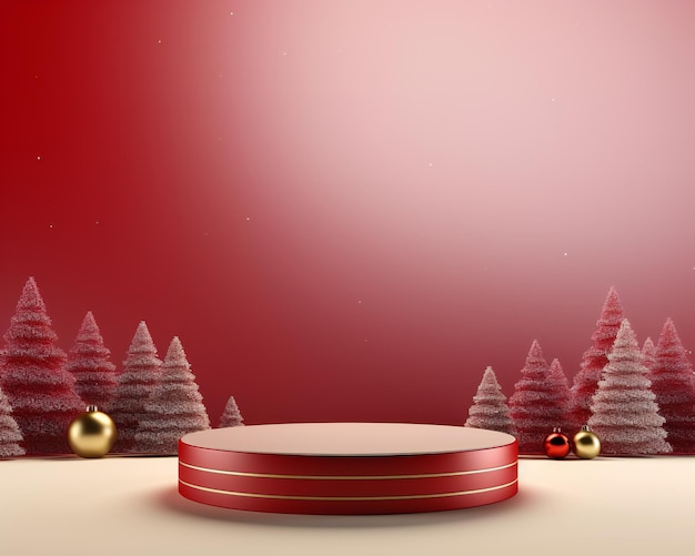 Fondo del podio navideño en 3D