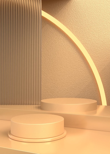 fondo de podio de oro abstracto para la presentación del producto - representación 3d