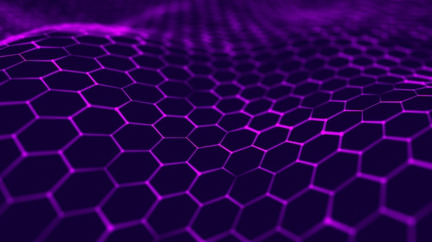 Fondo poligonal abstracto con puntos y líneas de conexión Fondo de tecnología de conexión