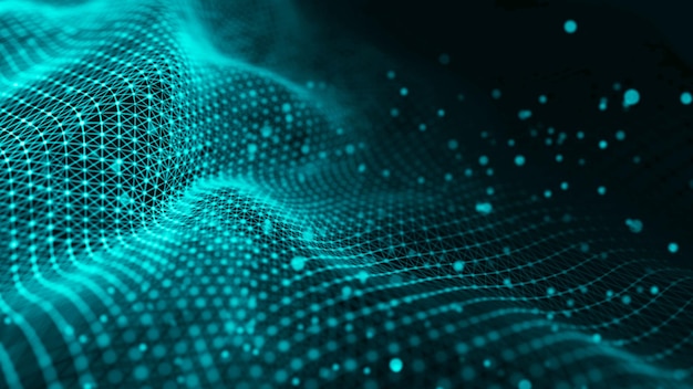Fondo poligonal abstracto con puntos y líneas de conexión Fondo de tecnología de conexión