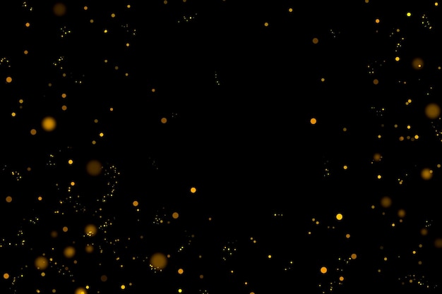 Fondo de polvo y bokeh de estrellas brillantes de oro Textura ligera de brillo navideño abstracto