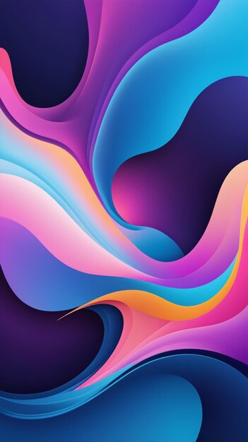 fondo de póster temático abstracto con colores vibrantes que se centran en formas fluidas y líneas dinámicas