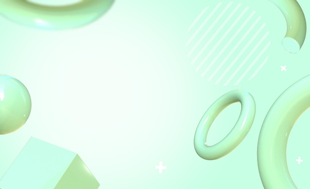 Fondo de presentación geométrica lúdica en 3D verde