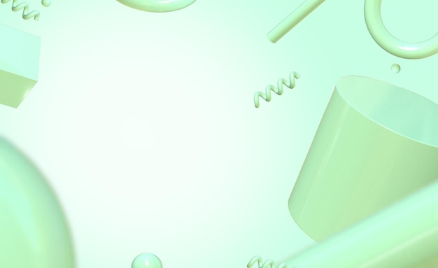 Fondo de presentación geométrica lúdica en 3D verde